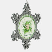Snowflake Sweet Pea Framed Ornament (Links)