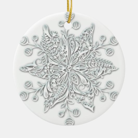 Snowflake Swirl Keramisch Ornament (Voorkant)
