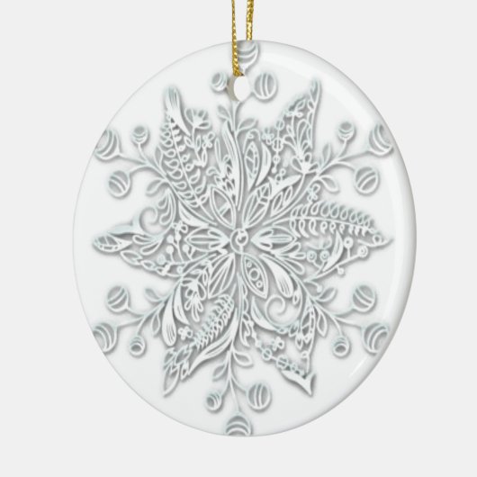 Snowflake Swirl Keramisch Ornament (Links)