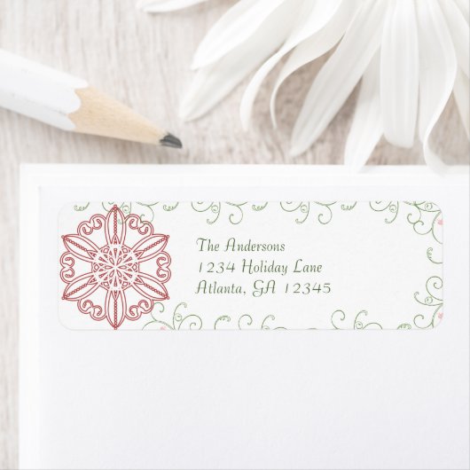  Snowflake Swirl-kerstcadeautjes Labels
