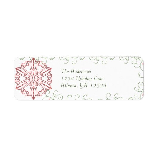  Snowflake Swirl-kerstcadeautjes Labels (Voorkant)