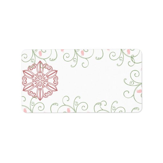 Snowflake Swirl-kerstcadeautjes Labels (Voorkant)