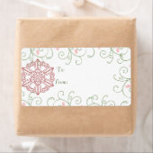Snowflake Swirl-kerstcadeautjes Labels (Insitu)