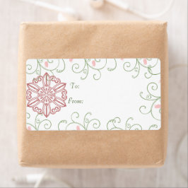 Snowflake Swirl-kerstcadeautjes Labels