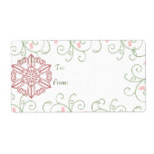 Snowflake Swirl-kerstcadeautjes Labels (Voorkant)