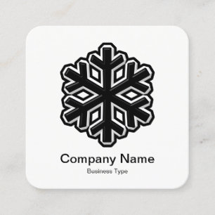 Snowflake-symbool - zwart vierkante visitekaartje