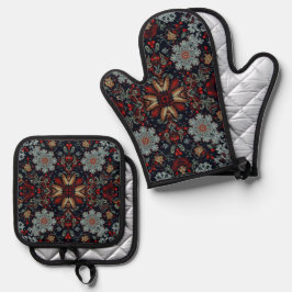 Snowflake Symphony tijdens de kerstdagen Ovenwant & Pannenlap Set