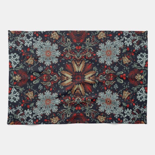 Snowflake Symphony tijdens de kerstdagen Theedoek (Horizontaal)