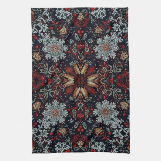 Snowflake Symphony tijdens de kerstdagen Theedoek (Verticaal)