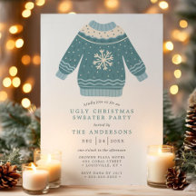 Snowflake Tacky Ugly KerstSweater Party