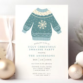 Snowflake Tacky Ugly KerstSweater Party Kaart
