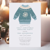 Snowflake Tacky Ugly KerstSweater Party Kaart