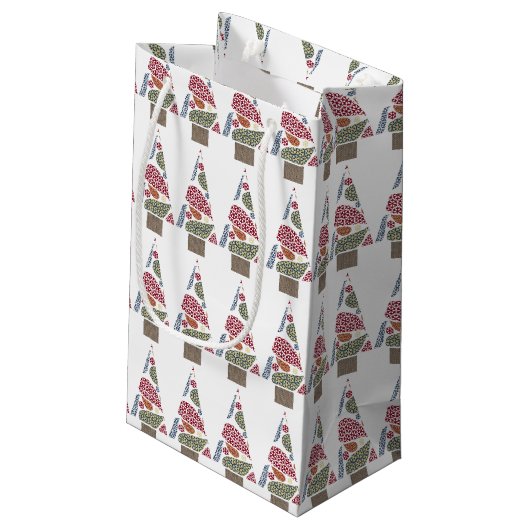 Snowflake tapijten Boom Klein cadeautas (Achterkant Gekanteld)