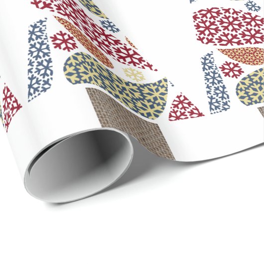 Snowflake tapijten - kerstpapier met kerstinslag cadeaupapier (Rol Hoek)