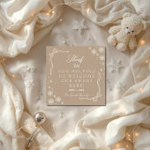 Snowflake Taupe  Labor & Delivery NICU Hospital   Bedankkaart