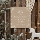 Snowflake Taupe  Labor & Delivery NICU Hospital   Bedankkaart