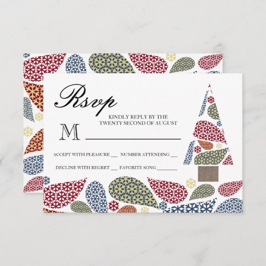 Snowflake Teardrops Boom RSVP (Voorkant / Achterkant)