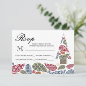 Snowflake Teardrops Boom RSVP Kaartje (Staand voorkant)
