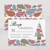 Snowflake Teardrops Boom RSVP Kaartje (Voorkant / Achterkant)