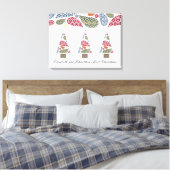 Snowflake Teardrops Tree Canvas afdrukken (Insitu (Slaapkamer))