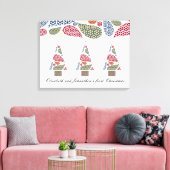 Snowflake Teardrops Tree Canvas afdrukken (Insitu (Woonkamer))