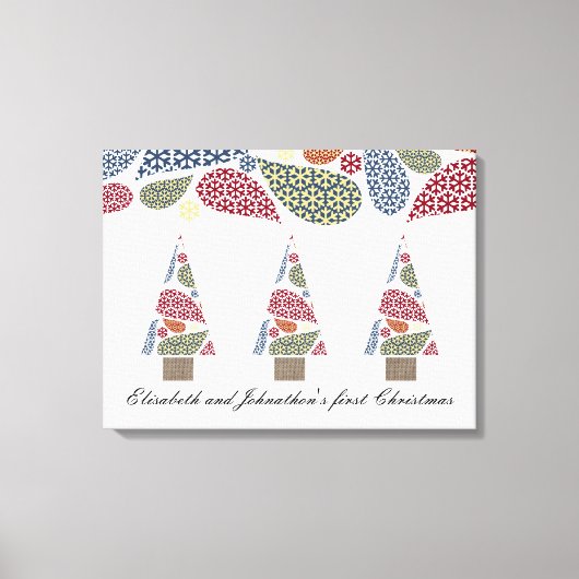 Snowflake Teardrops Tree Canvas afdrukken (Voorkant)