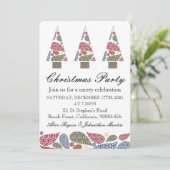 Snowflake Teardrops Tree-kerstfeest Kaart (Staand voorkant)