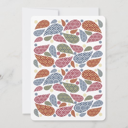 Snowflake Teardrops Tree-kerstfeest Kaart (Achterkant)