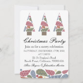 Snowflake Teardrops Tree-kerstfeest Kaart (Voorkant)