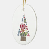 Snowflake Teardruppels - Kerstmis met kerstmis Keramisch Ornament (Links)