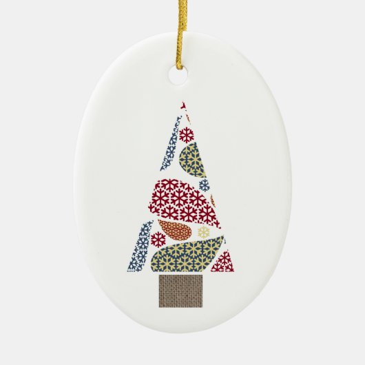 Snowflake Teardruppels - Kerstmis met kerstmis Keramisch Ornament (Voorkant)