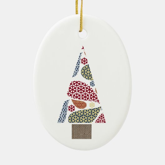 Snowflake Teardruppels - Kerstmis met kerstmis Keramisch Ornament (Achterkant)