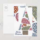 Snowflake Teardruppels Tree Kerstfeestdag Postcar Feestdagenkaart (Voorkant / Achterkant)