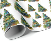 Snowflake tekening van de waterverf kerstboom cadeaupapier (Rol Hoek)