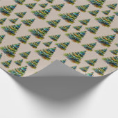 Snowflake tekening van de waterverf kerstboom cadeaupapier (Hoek)