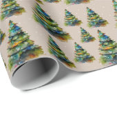 Snowflake tekening van de waterverf kerstboom cadeaupapier (Rol Hoek)