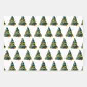 Snowflake tekening van de waterverf kerstboom inpakpapier vel (Voorkant)