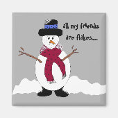 Snowflake the Snowman Magneet (Voorkant)