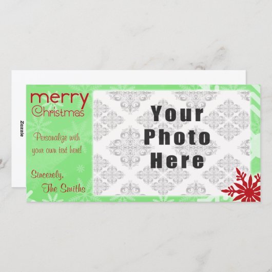 Snowflake-thema met prettige kerst feestdagenkaart (Voorkant / Achterkant)