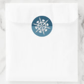 Snowflake Theme Holiday Cards Envelope Seals Ronde Sticker (Tas)