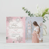 Snowflake Theme voor Baby Girl Kaart (Staand voorkant)