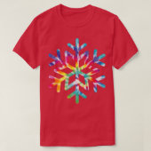 Snowflake Tie Dye Christmas Hippie Retro Holiday X T-shirt (Design voorkant)