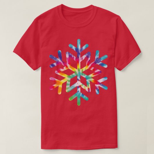 Snowflake Tie Dye Christmas Hippie Retro Holiday X T-shirt (Design voorkant)