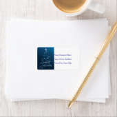 Snowflake Tree in Blue Address Label (Insitu)