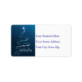 Snowflake Tree in Blue Address Label (Voorkant)