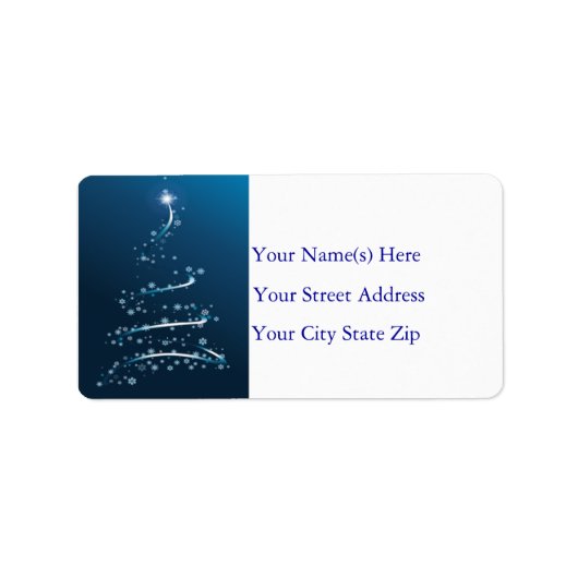 Snowflake Tree in Blue Address Label (Voorkant)