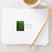 Snowflake Tree in Green Address Label (Insitu)