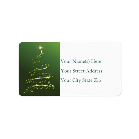 Snowflake Tree in Green Address Label (Voorkant)