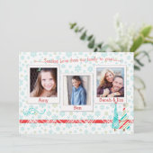 Snowflake & Trees Holiday-fotokaart Sjabloon (Staand voorkant)