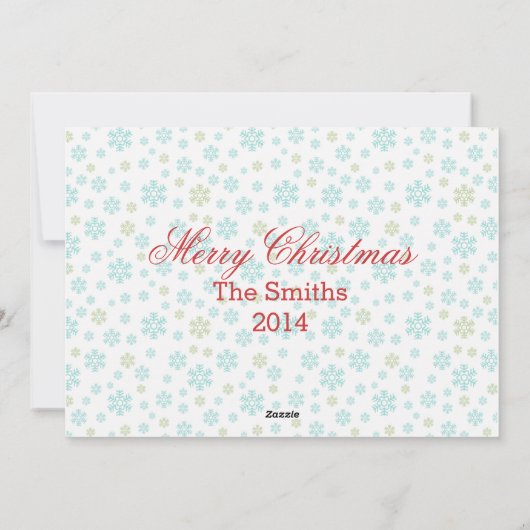 Snowflake & Trees Holiday-fotokaart Sjabloon (Achterkant)